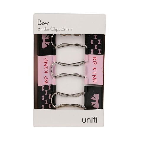 Uniti Bow Binder Clips 32mm 6 Pack