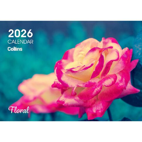 Collins 2026 Wall Calendar NZ Floral Multi-Coloured A4
