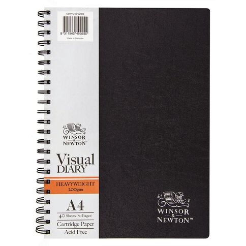 Winsor & Newton Visual Diary Heavy Spiral 200gsm 40 Sheets A4
