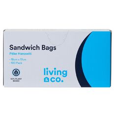 Living & Co 50% Plant-Based Sandwich Bags 100 Pack