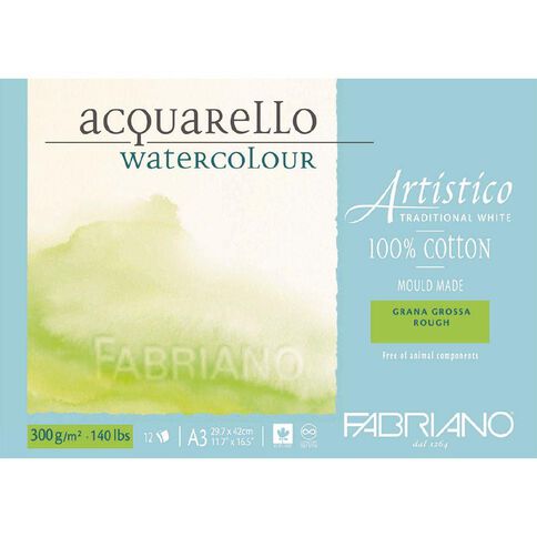 Fabriano Artistico Watercolour Pad Rough 300GSM 12 Sheets A3