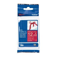 Brother TZERW34 Ribbon Tape Gold on Wine Red 12mm x 4m