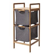 Living & Co Bamboo 2 Drawer Basket Shelf