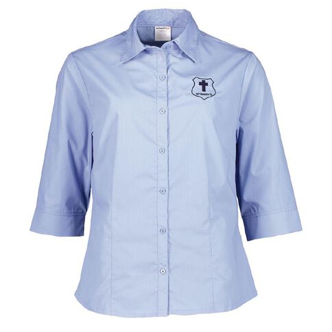 Schooltex St Mary's Hastings 3/4 Sleeve Blouse with Embroidery