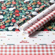 Wonderland Fun Festive Gift Wrap 3 Pack 60gsm 70cm x 3m Assorted 3 Pack