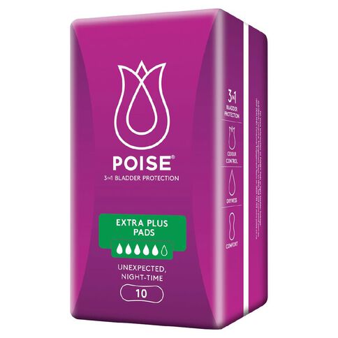 Poise Extra Plus Pads 10 Pack