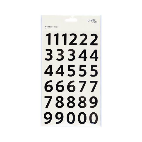 Uniti Numbers Black 1 Sheet