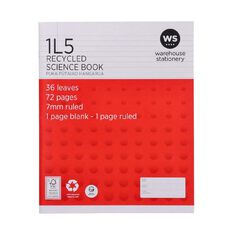 WS Exercise Book 1L5 7mm Ruled 36 Leaf Red Mid