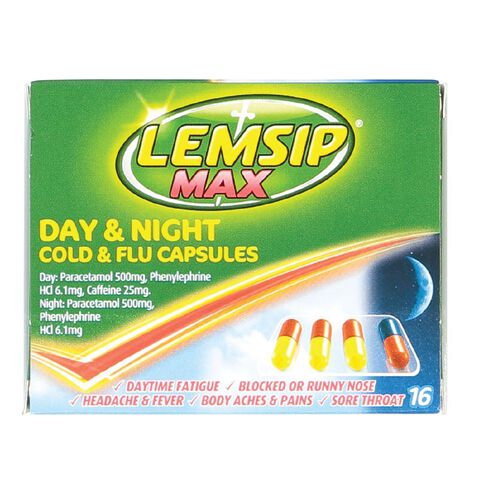 Lemsip Max Cold & Flu Day and Night Capsules 16s-LIMIT OF 2 PER CUSTOMER