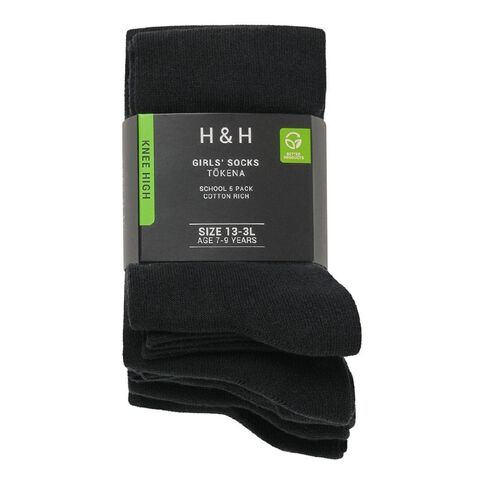 H&H Girls' School Knee High Socks 5 Pack