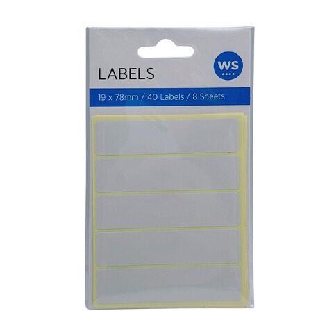 WS Labels 1.9cm x 7.8cm