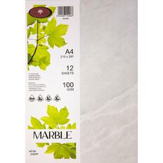 Direct Paper Marble Paper 100gsm White A4 12 Pack
