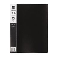 WS Clear Book 10 Leaf Black A4
