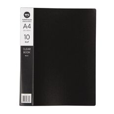 WS Clear Book 10 Leaf Black A4