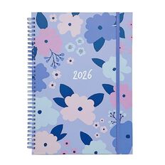 WS 2026 Spiral Diary Week To View Flowers Purple Mid