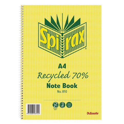 Spirax 810 Recycled Notebook 120 Page A4