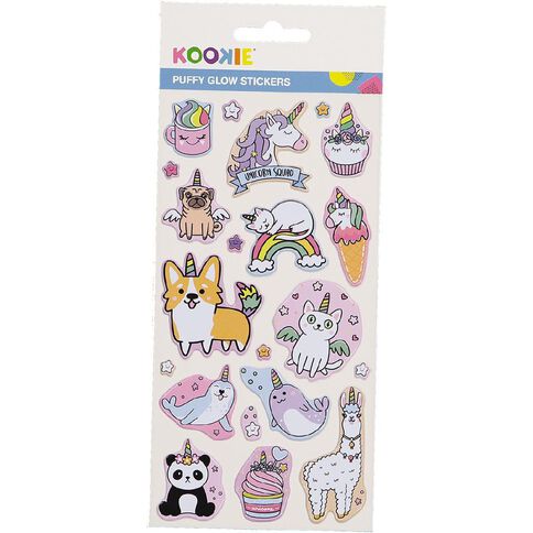 Kookie Sticker Sheet Puffy Glow in the Dark Assorted
