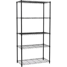 Precision Firstline Flatpack Wire Shelving 1830h Black