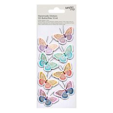 3D Handmade Embellishment Vivid Butterflies 8pc Little B