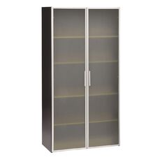 Jasper J Emerge Glass Doors Storage Cupboard 1800 Beech/Ironstone