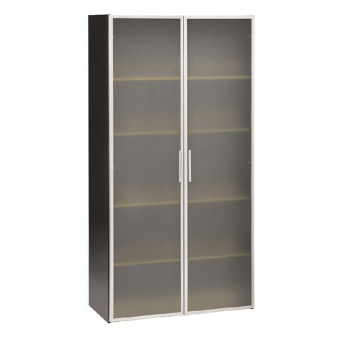 Jasper J Emerge Glass Doors Storage Cupboard 1800 Beech/Ironstone