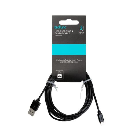 Tech.Inc Micro USB Cable 2m Black