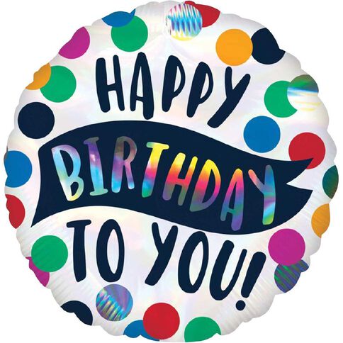 Amscan 45cm Standard Holographic Happy Birthday To You