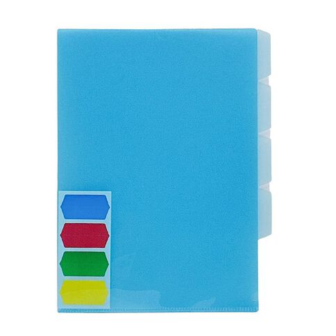 WS L Shaped Coloured Tabbed Dividers Assorted A4