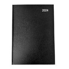 WS Week To Date Diary 2024 Black A4