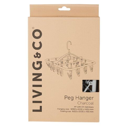 Living & Co Peg Hanger Charcoal