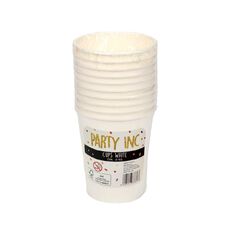 Party Inc Cups 250ml White 10 Pack