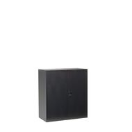 Firstline Cupboard Small Metal 2 Shelves Black
