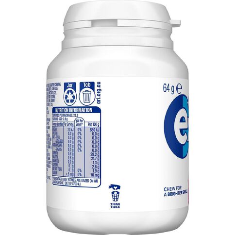 Extra White Bubblemint Chewing Gum SF Bottle 46 Piece 64g