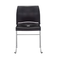 Buro Seating Envy Stacking Chair Black Reflective Silver Frame Black