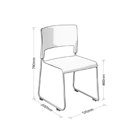 Slim Stacker Chair White