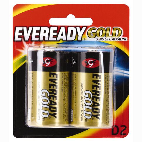 Eveready Gold Batteries D 2 Pack