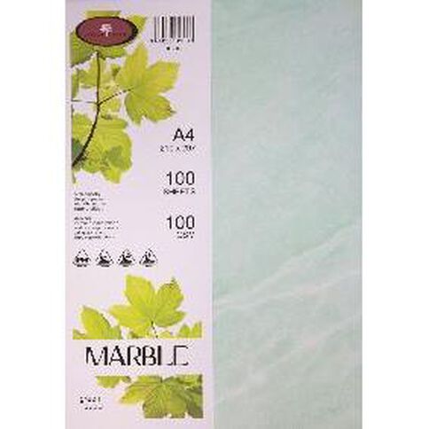 Direct Paper Marble Paper 100gsm Green A4 100 Pack