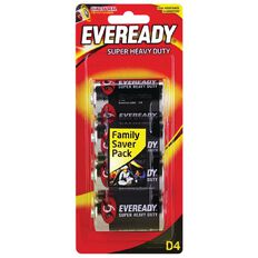 Eveready Super Heavy Duty Batteries D 4 Pack