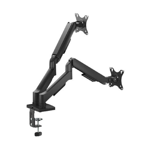 Bracom Gas Spring Dual Monitor Arm with USB Ports Black