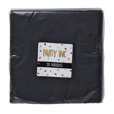 Party Inc Napkins Black 2 Ply 50 Pack Black