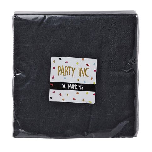 Party Inc Napkins Black 2 Ply 50 Pack Black