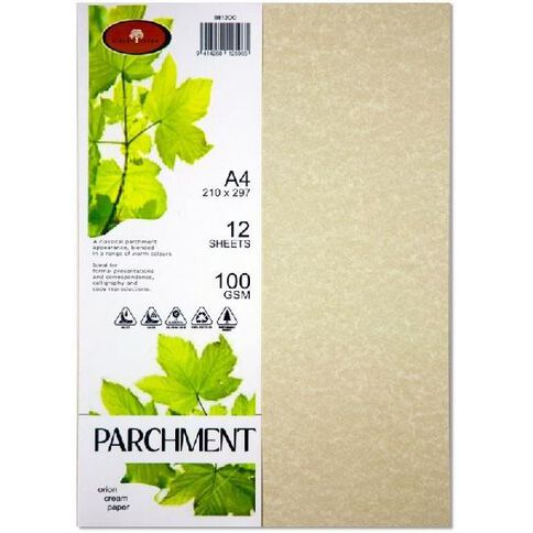 Direct Paper Parchment Paper 100gsm 12 Pack Orion Cream A4