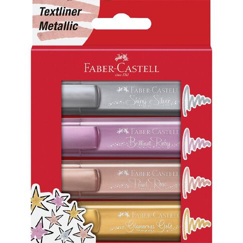 Faber-Castell Textliner Metallics Highlighter 4 Pack