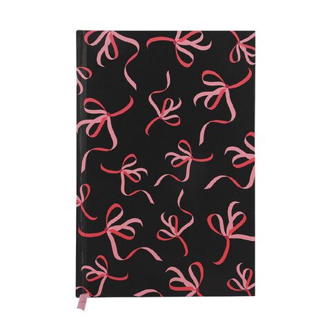 Uniti Bow Hardback Notebook Black/Pink
