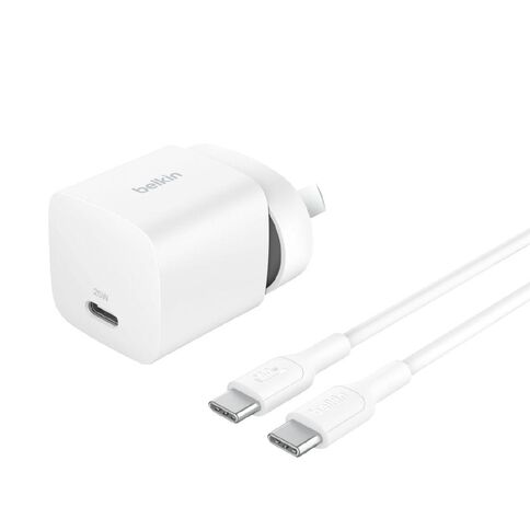 Belkin Boostcharge Single USB-C Wall Charger 25W White