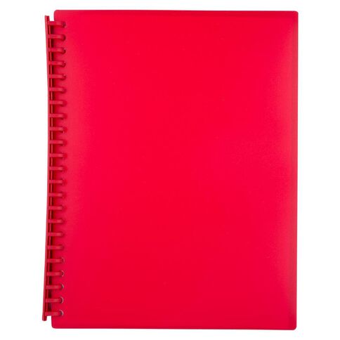 WS Clear Book Refillable 20 Leaf Red Red Mid A4