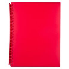 WS Clear Book Refillable 20 Leaf Red Mid A4