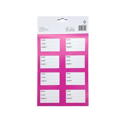 WS Book Labels Pink