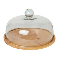 Living & Co Bamboo Glass Dome 32cm