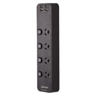 Jackson Surge Protected Powerboard - Switched 4 Outlet Black